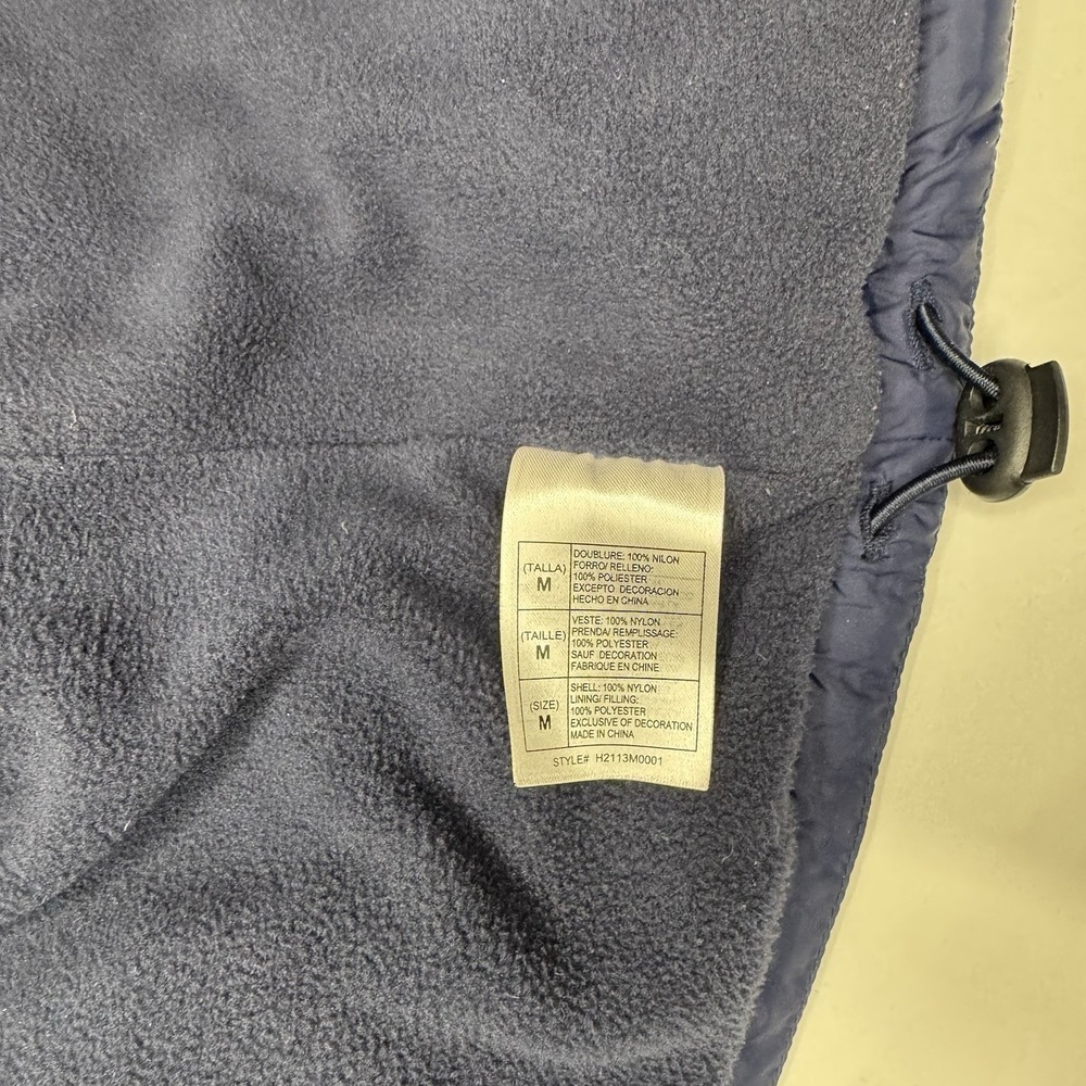 Disney Mickey Mouse Puffy Vest Navy Blue Size Medium Full Zip Fleece Lined - Picture 8 of 10